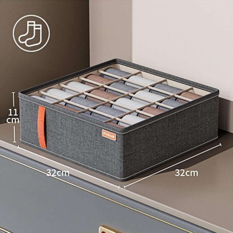 Foldable Compartment Storage Box Home Underwear Socks Fabric Compartment Storage Box Wardrobe Dust-proof Storage