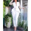 Elegante Completo Due Pezzi Donna Completi da Ufficio Primavera Autunno Manica in Pizzo Cappotto Slim Top + Pantaloni a Matita Set Moda Femminile Set Due Pezzi