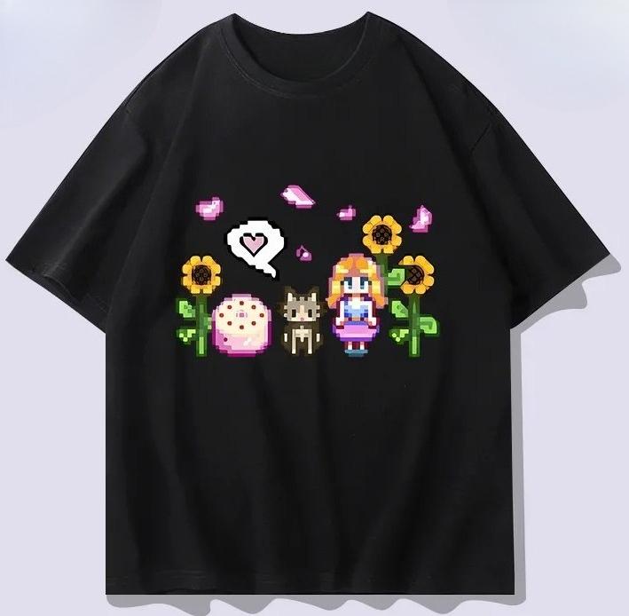Stardew Valley ar īsām piedurknēm T-krekls vīriešiem 2025 jauns vasaras pikseļu stila pusaudžu apģērbs