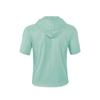 Men's Solid Color Cotton And Linen Short-sleeved Shirt Cardigan Loose Hooded Top