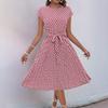 European and American Summer New Hot-selling Leisure Seaside Vacation Geometric Printing Pleated Dress