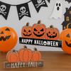 Wooden Halloween Desk Decoration Cute Pumpkin Table Sign Fall Pumpkin Table Decor  Prop