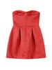 Damen trägerloses Kleid Herzförmiger Reißverschluss Einfarbig Kurzer Rock Schlicht und elegant Weihnachtskostüme Neujahrskleidung Rot Weiß 2025