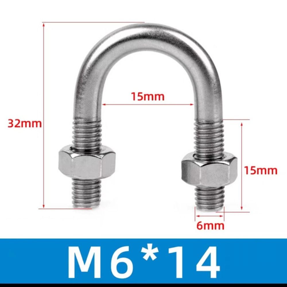 5 buc șuruburi în U din oțel inoxidabil Dimensiune standard de înaltă rezistență pentru țeavă în formă de U Cataramă de fixare în formă de U M6 anti-coroziune