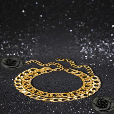 Exaggerated Double-layer Chain Personalized Thick Chain Anklet Fashionable and Simple Gold Anklet