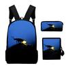 Classic Popular Classic Fireflies 3D Print 3pcs/Set pupil School Bags Laptop Daypack Backpack Inclined shoulder bag Pencil Case