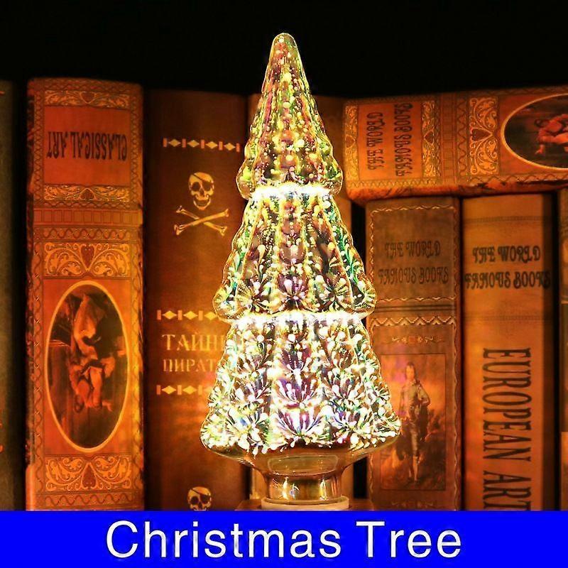 3D Decoration LED Light Bulb Christmas Tree Fireworks Bulb Lamp Holiday Night Light Novelty