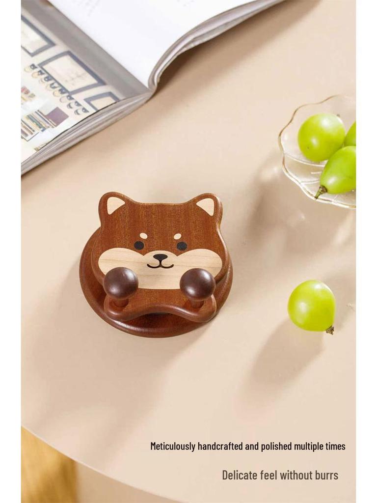 Shiba Inu Wooden Phone Stand & Cute Desktop Organizer