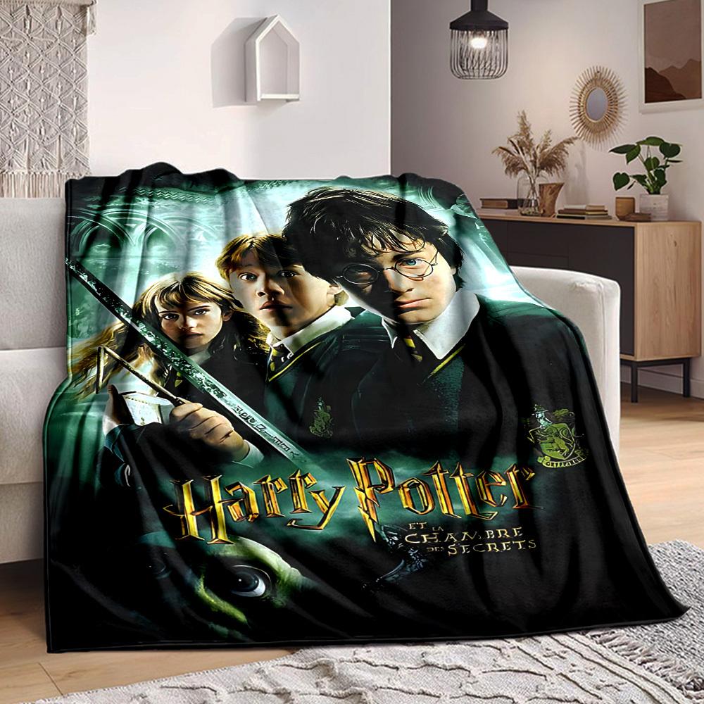 1pc Harry Potter Flannel Throw Blanket - HD Printed Lightweight Soft Warm All-Season Blanket for Sofa, Bed, Travel, Camping 114