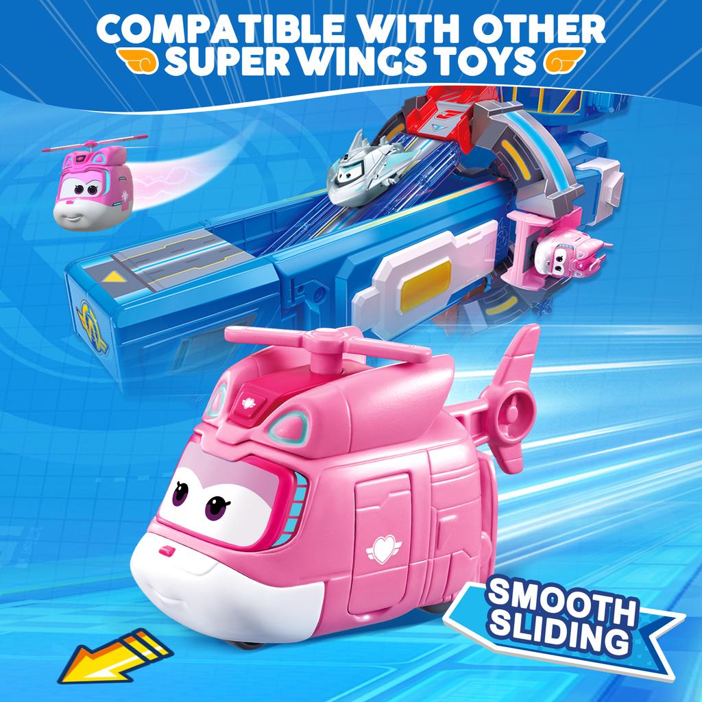 Super Wings Mini Dizzy Transform Roboter zu Flugzeug in 3 Schritten 5 cm Verformbare Actionfiguren 2 Modi Verwandlung Kinderspielzeug