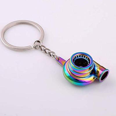Yaratıcı Turbo Anahtarlık Metal Turbo Anahtar Cilalı Gökkuşağı Anahtarlık Araba Severler için Mükemmel Hediyeler