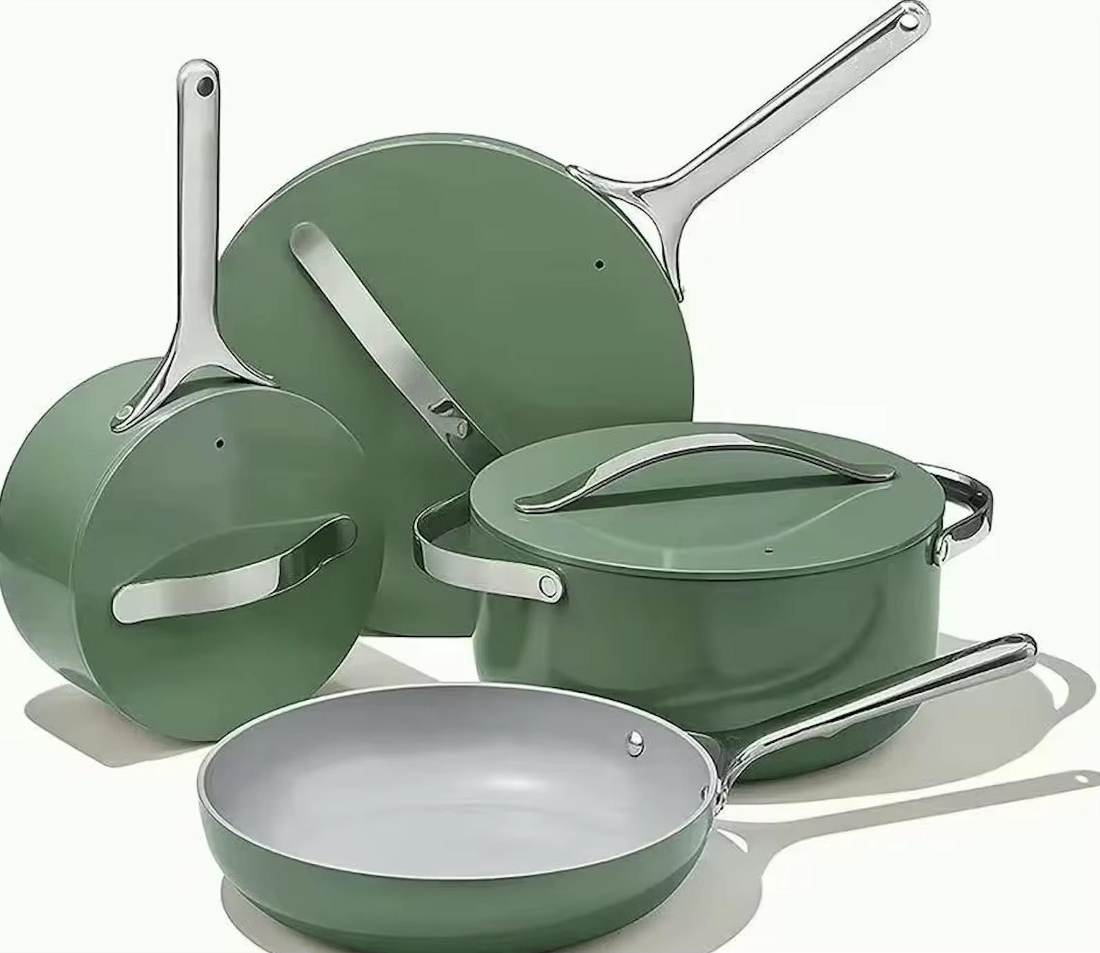Premium 7Pcs Iron Cookware Set Ceramic Coating Nonstick Kitchenware Stockpot Frying Pan Saucepan Wholesale Bulk Kitchen Tool Set