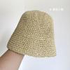 Handmade bucket straw hat women's woven versatile basin hat summer sunshade sunscreen bucket hat foldable sun hat