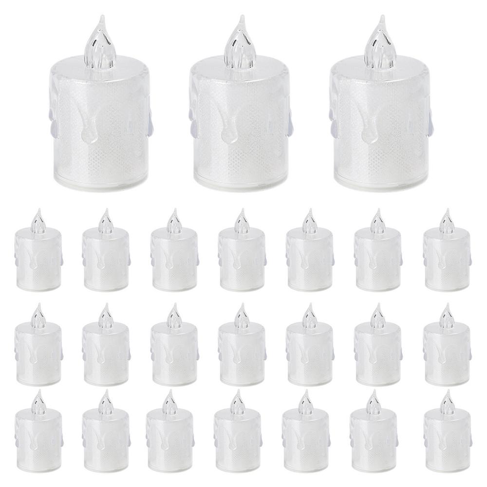 Flameless Candles Crystal LED Tealight Candle 24X Flashing Battery-Powered LED Small Candles Suitable For Weddings Dining Tables