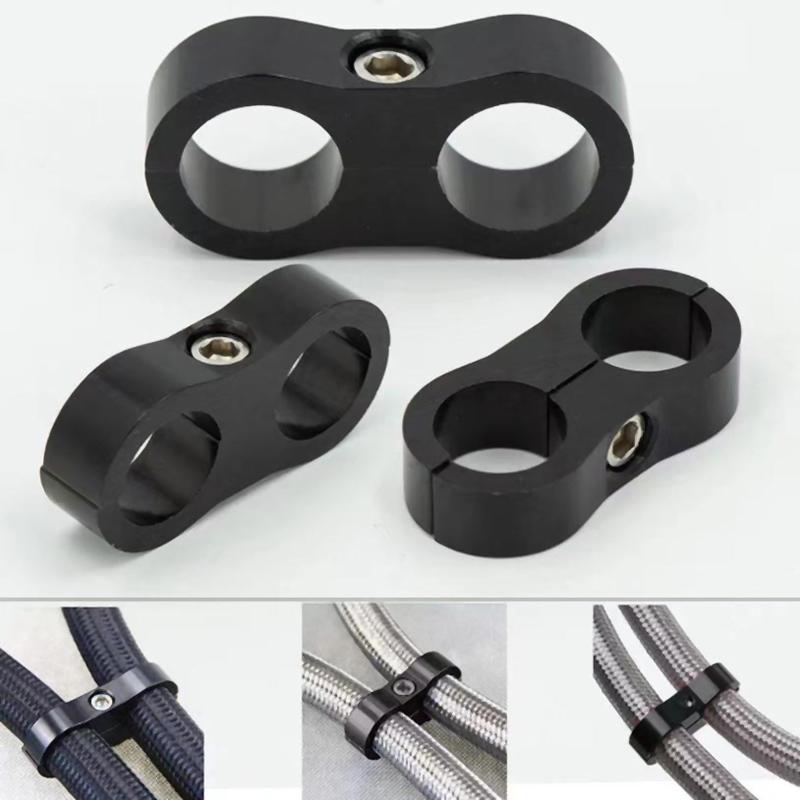 Universal An4 An6 An8 An10 Billet Oil Fuel Water Hose Tube Seprator Divider Clamp Aluminum Line Separator Kit