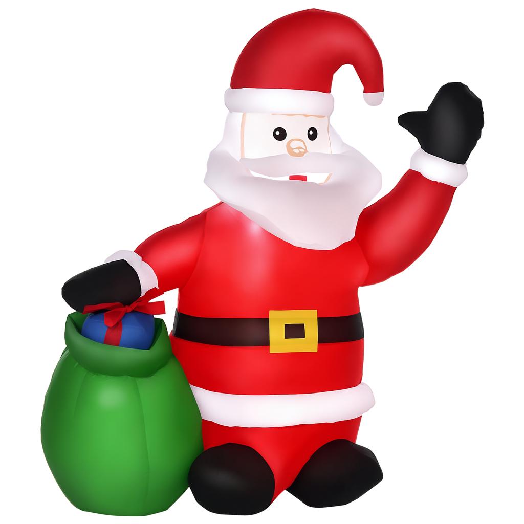 Inflatable Christmas decoration, outdoor Christmas decoration, including blower, 1.2 m, red + white