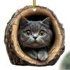 Creative Tree Hole Kitten & Puppy Acrylic Backpack Pendant