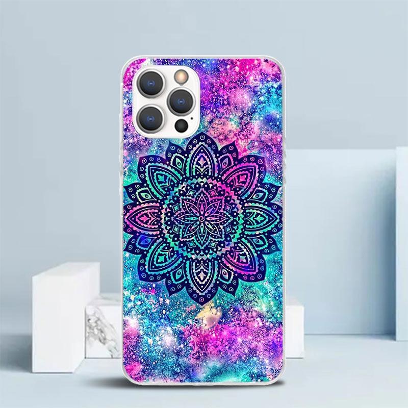 Mandala Sunflower Mandala Phone Case For IPhone 16 17 Air 16E 15 14 Plus 13 Mini 12 11 Pro Max 7 8 + SE 2020 Soft TPU Back Cover
