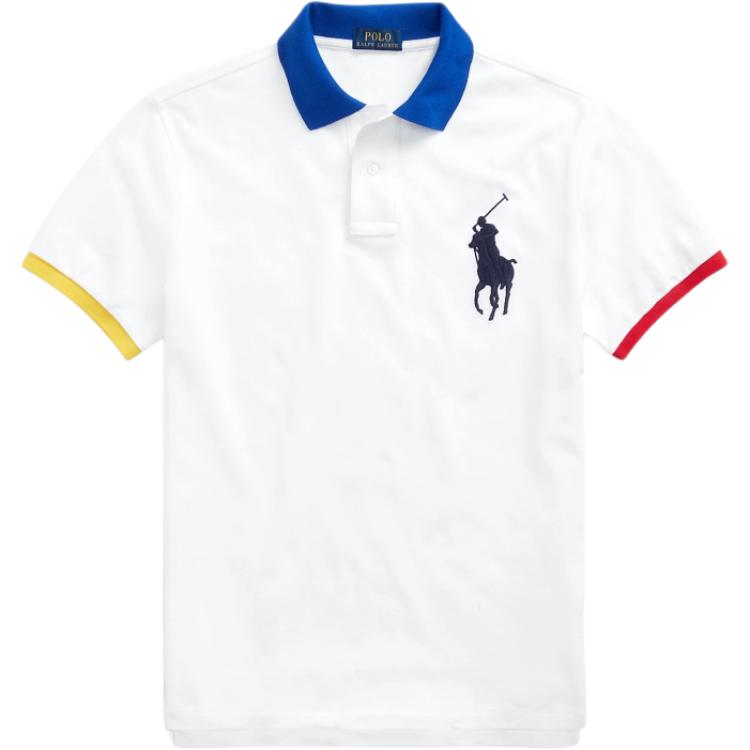 Polo Ralph Lauren SS24 Big Pony Logo Embroidered Cotton Short Sleeve Polo Shirt Men tops MNPOKNI1N821396-100
