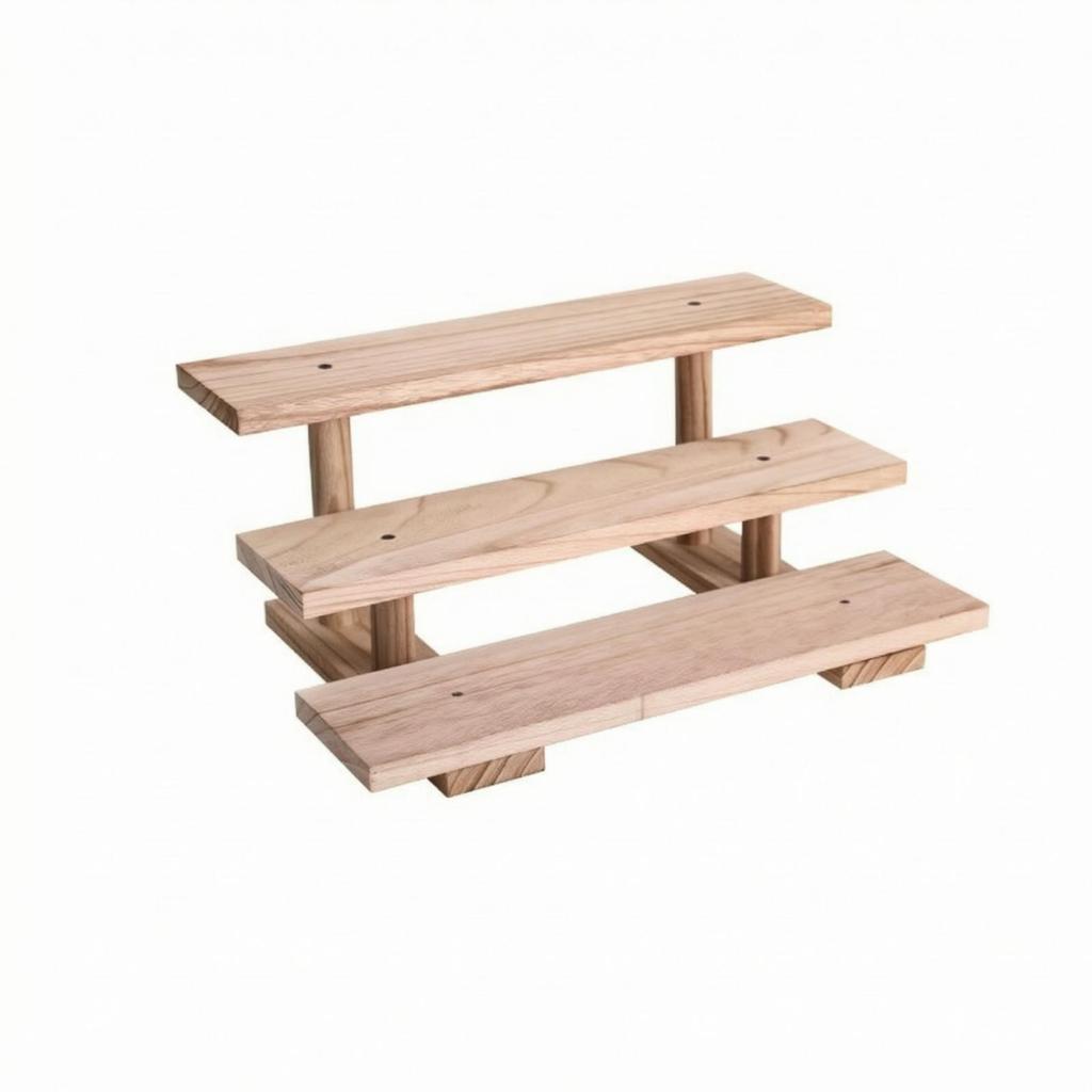 Freestanding Tiered Shelf with Three Shelves Compact for Tea Corner, Entryway