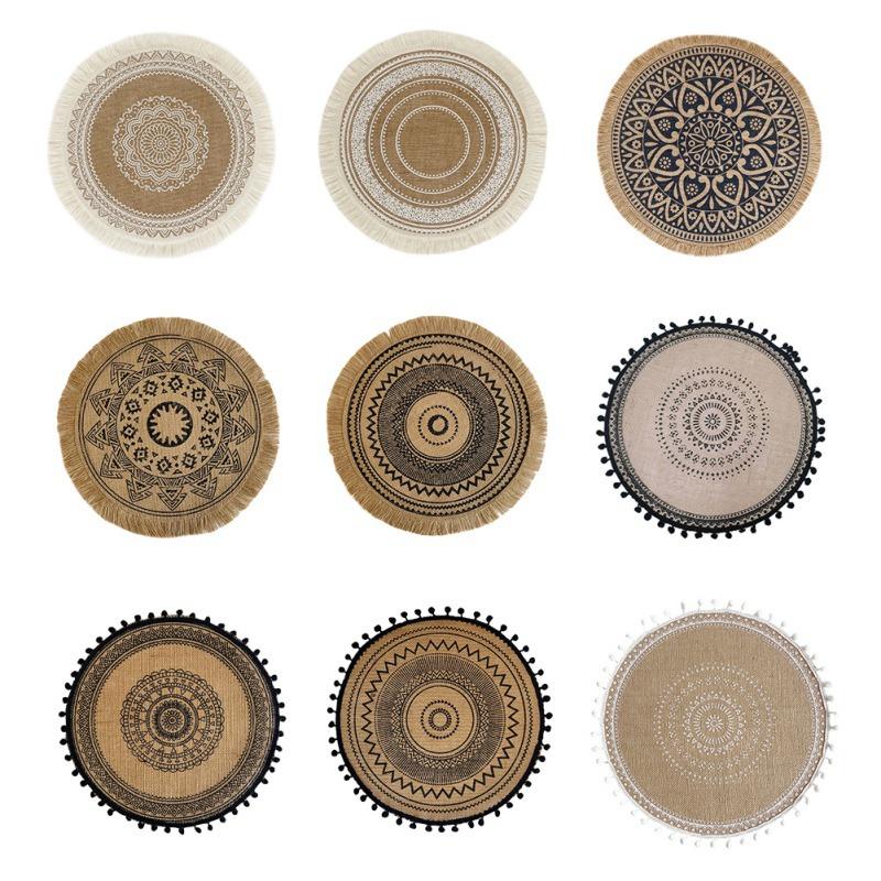 1 stk. Linservietter Fotorekvisitt Dekorasjon Bordbrikke Varmebestandig Sklisikker Hjemmevaskbar Skål Kopp Matte