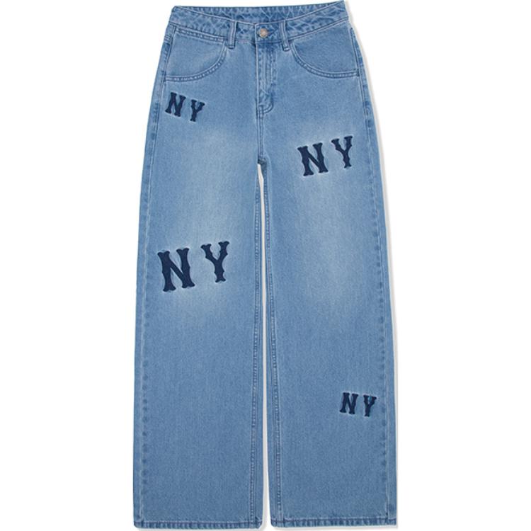 

New MLB New York Yankees Old Flower Jeans Women s Light Blue 3FDPG0351-50BLL XS