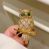 Fashion Exquisite Owl Brooch Vintage Temperament Sparkling Diamond Animal Pins For Women Men Clothes Accessories Jewelry Gifts