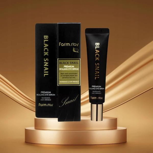 Farmstay Black Snail Rolling Eye Serum Pod Oczy Z Kulką Rolującą 25Ml