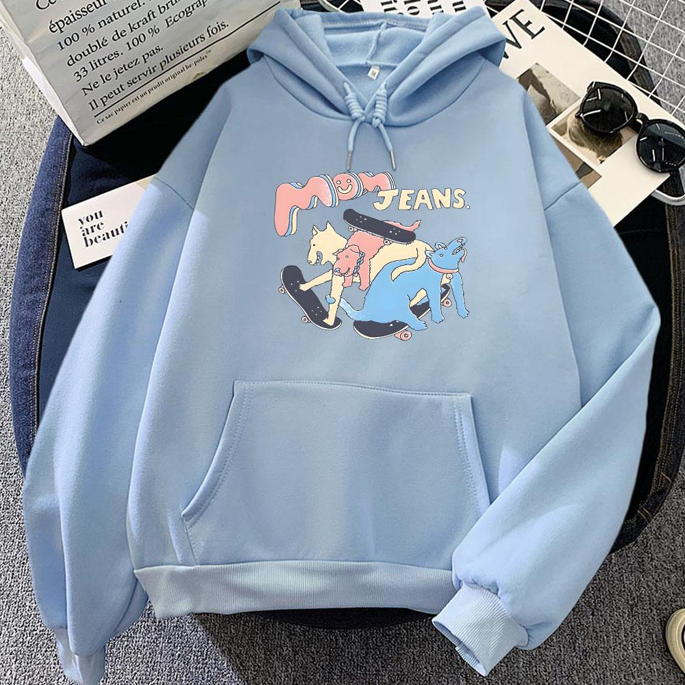 Female Clothes Hip Hop Rock Band  Mom Jeans Hoodies Roupas Femininas Hooded Long Sleeve Winter Soft Sweatshirts Round Neck Hoody