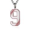 INS trendy stainless steel European and American fashion outdoor digital baseball necklace men's accessories titanium steel pendant