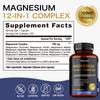 Magnezyum 12'si 1 Arada Kompleks - Magnezyum Glisinat, Sitrat, Malat, L-Treonat