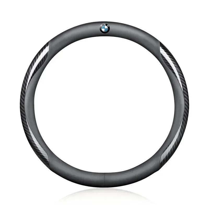 Für BMW Neuwagen Leder Kohlefaser Rutschfeste Lenkradabdeckung Für BMW E46 E39 E90 E60 E36 F30 F10 E34 X5 E30 F20 E92 M3 M4