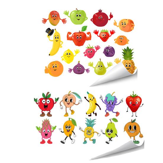 Cartoon Fruit Refrigerator Door Sticker DIY Grape Pear Banana Peel And Stick Wall Art Decals for Kitchen Cabinet Cupboard Fridge Decor