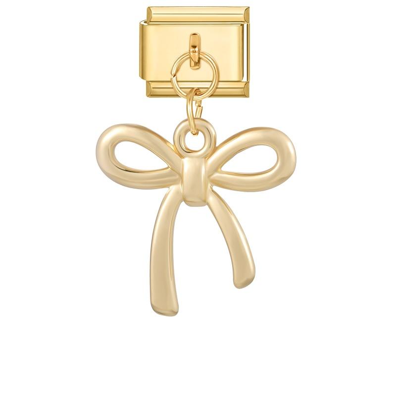 New Vintage Golden Pendant Charm Cat Butterfly Star Tennis Racket Bow Links Fit 9MM Stainless Steel Bracelet Women DIY Making