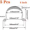 6 Pcs 4inch Rigid Pipe Strap,Two Hole Stainless Steel Strap U Bracket, Widened Tube Strap Tension Clip Assortment Kit Heavy Duty Pipe
