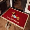 Willkommen Zuhause Teppich Matte Teppich Heimdekoration Dackel Hundemuster Rot Beige Vintage Amerikanischer Stil Bodendekoration Willkommensmatte