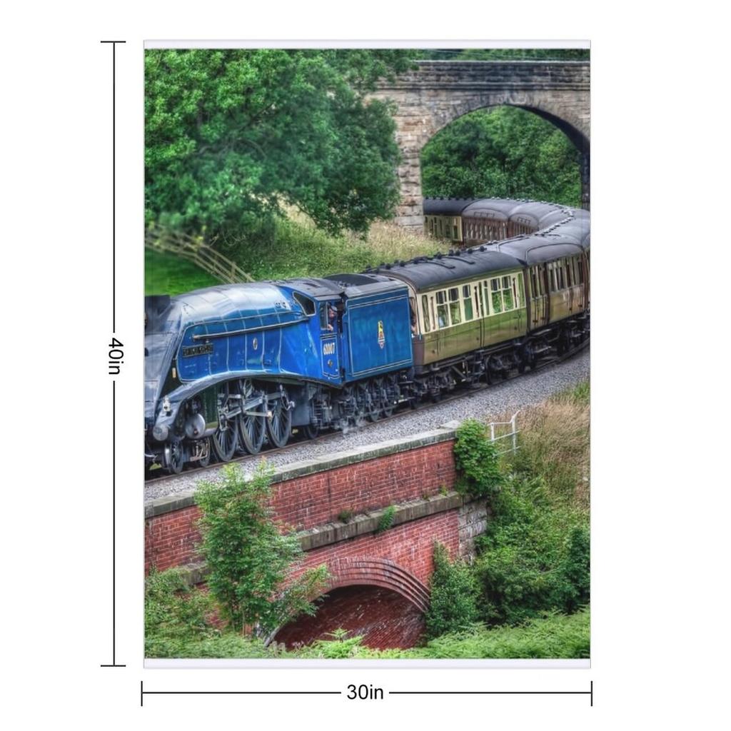 60007 Sir Nigel Gresley Locomotive Throw Blanket Beautifuls Luxury Designer Winter beds Sofa Blankets