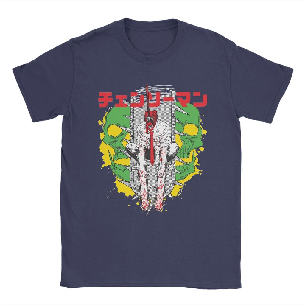 Funny Denji Anime Cartoon Manga T-Shirt Men Cotton Short Sleeve Chainsaw Man O-neck Summer TopsTops