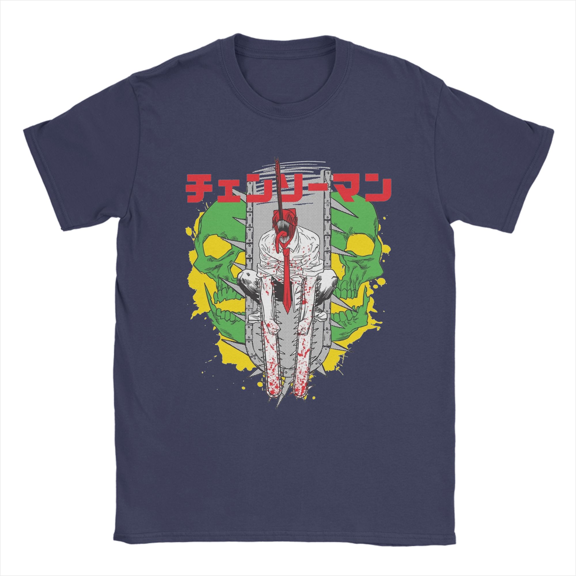 

Funny Denji Anime Cartoon Manga T-Shirt Men Cotton Short Sleeve Chainsaw Man O-neck Summer TopsTops 4XL