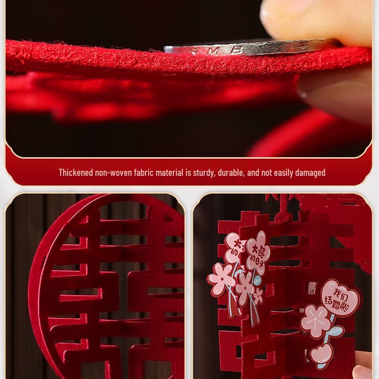 Wedding Xi Lantern Pendant for Bride and Groom Room Decoration – Living Room, Bedroom, Ceiling Hanging Ornament