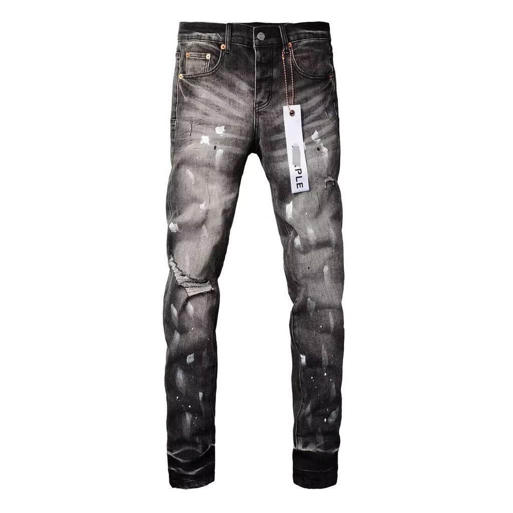 Blue Ripped Jeans High Street Casual Pants