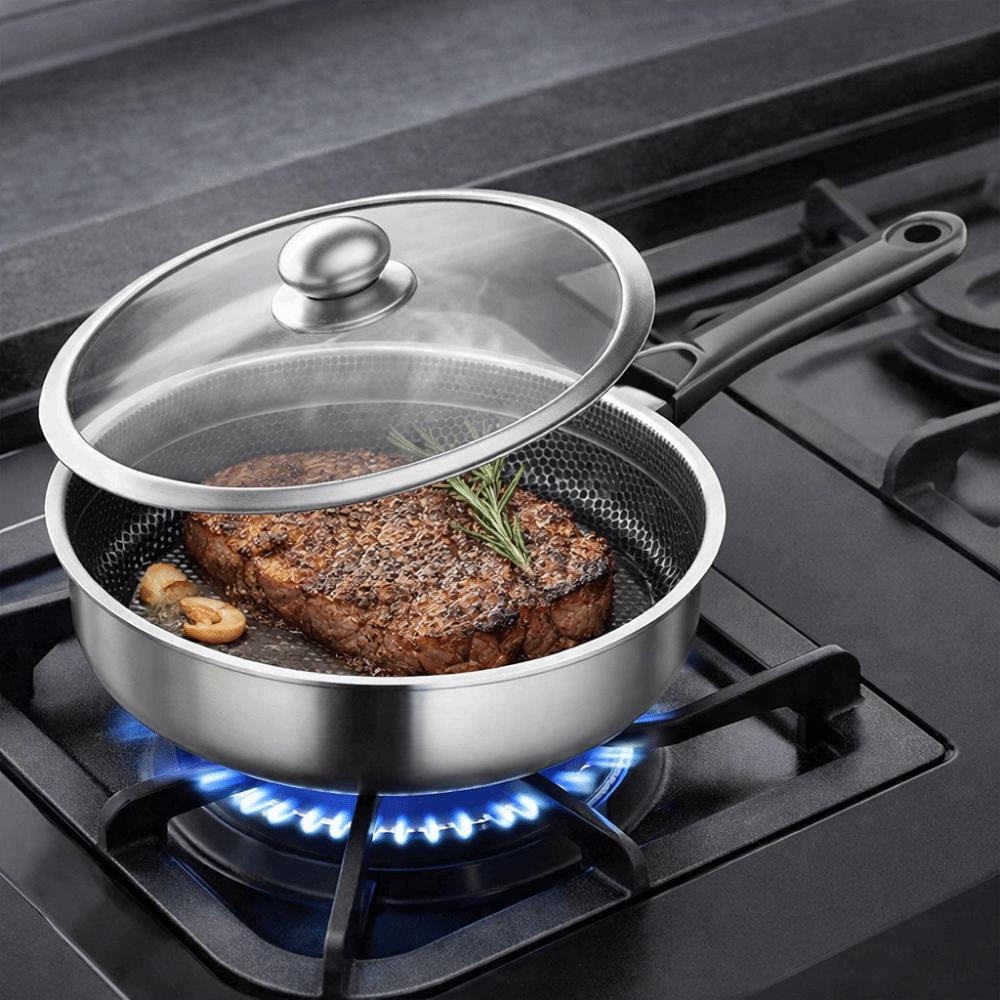 Fast Heat Non-stick Pan Honeycomb Pattern Omelet Pan Multi-functional Saucepan Kitchen Cookware