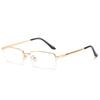 Metal Half Frame Prescription Eyeglasses for Men Blue Light Blocking Nearsighted Glasses 0 to -6 0 Diopters