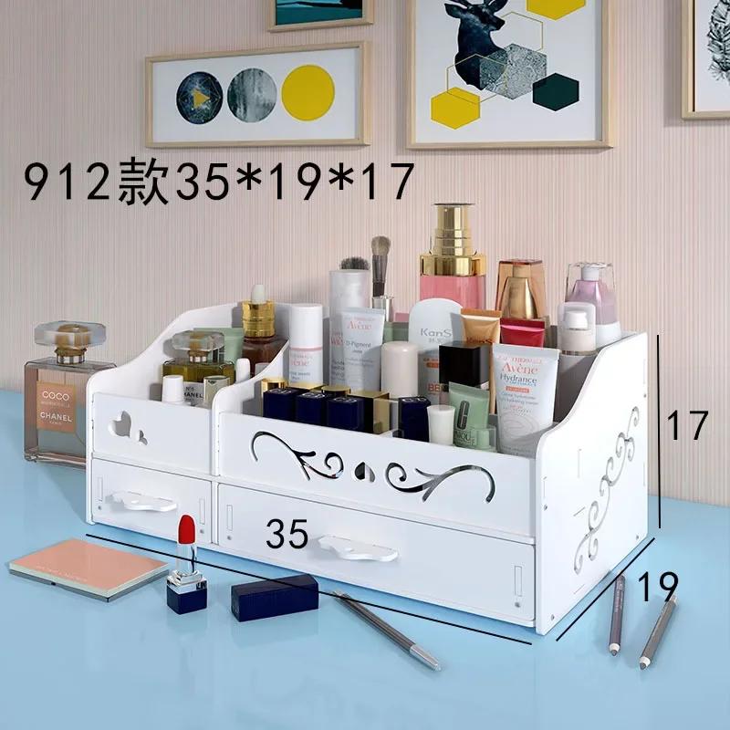 Large Dressing Table With Mirror And Drawer Storage Makeup Bedroom Furniture Desktop Storage Makeup Vanity Box Home Furniture