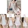 Satin Sleepwear Dress For Women With Deep V Neck And Sleeveless Design For Home And Lounge Use