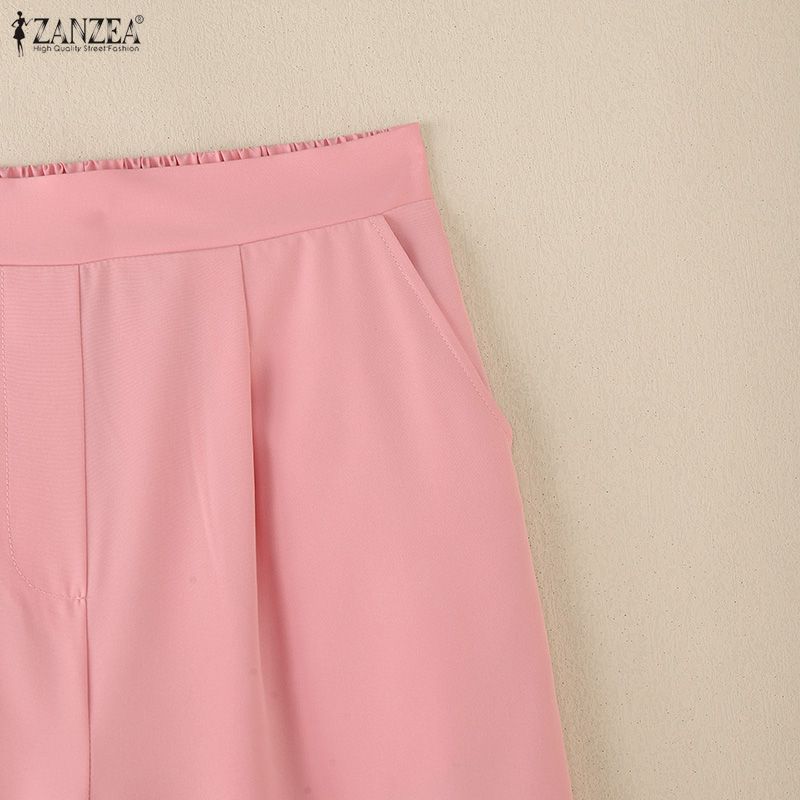 ZANZEA Damen Ärmellose Tanktops und Hosen Sommer Zweiteiler Anzugsets