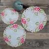 NEW Satin Rose Flower Embroidery Table Place Mat Cloth Wedding Christmas Party Placemat Kitchen Table Decoration and Accessories