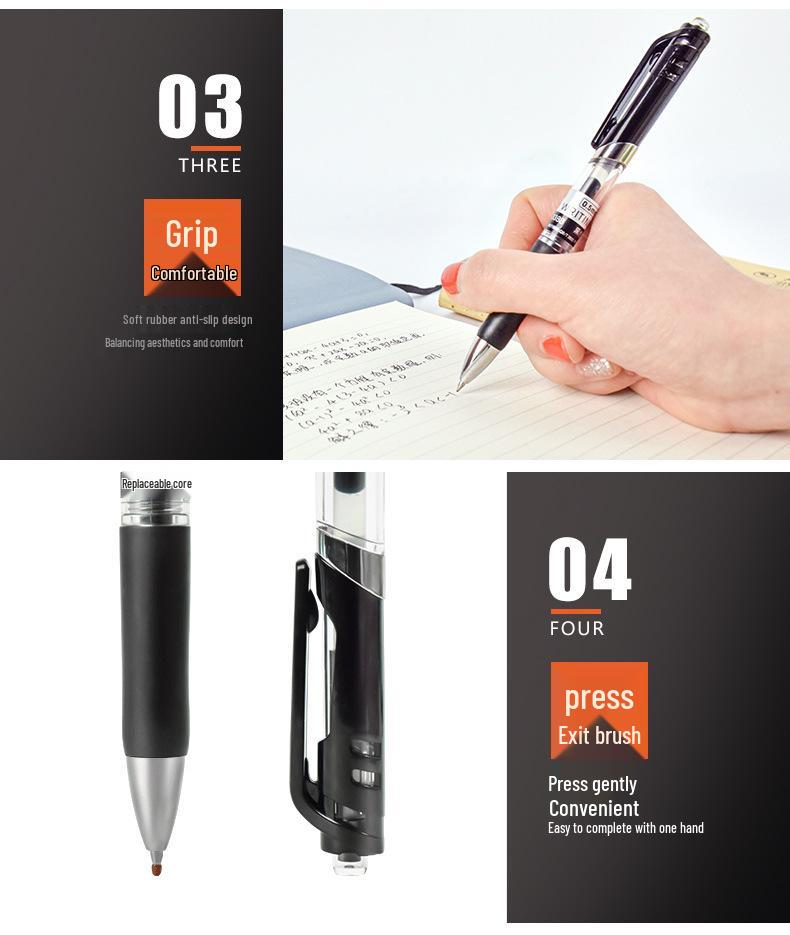 Deli 33388 0.5mm Gel Pen - Press-Type Bullet Tip for Business & Office Signatures