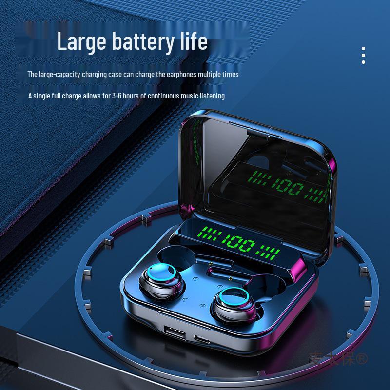 M21 TWS Bluetooth Earphones, Noise Reduction, Digital Display, Long Battery Life, Wireless Earbuds with Mic, Perfect Qixi Gift.