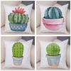 Sofa Zuhause Kissenbezug Aquarell Kaktus Dekorativer Druck Grüne Pflanze Kissen